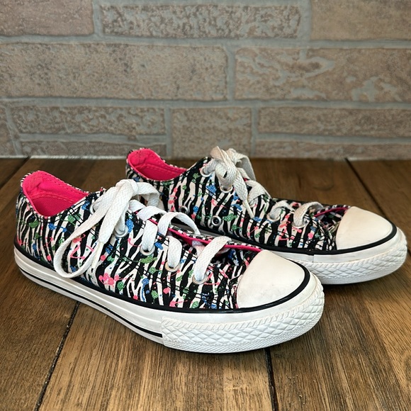 Converse Chuck Taylor Paint Splatter Glitter Zebra All Star Junior's Ox Low Top - Picture 3 of 12